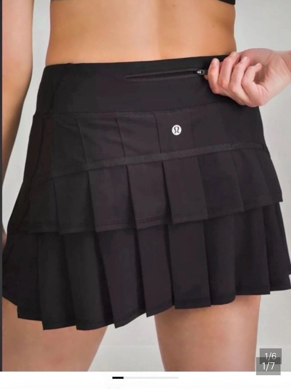 lululemon Pace Rival Skirt Black Pleated Size 8